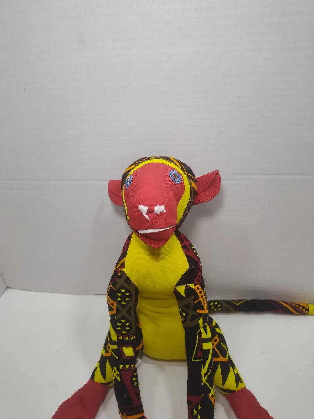 Lydia's Mission Handmade Monkey Plush South Africa Colorful Geometric